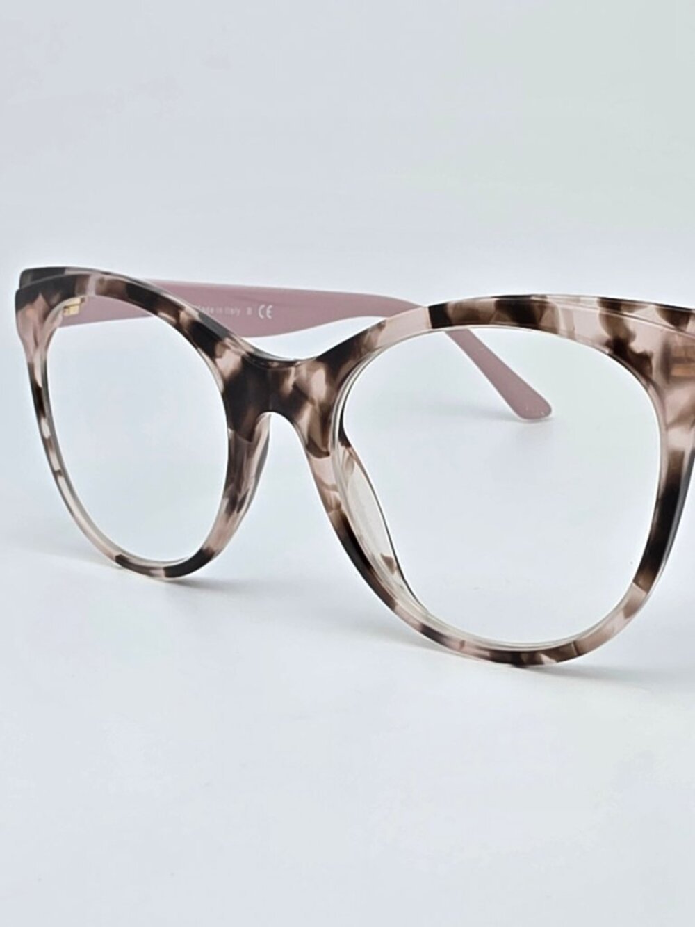 Prada VPR 05W ROJ-1O1 Pink Tortoise Cat Eye Eyeglasses Frame Italy 51-19-140